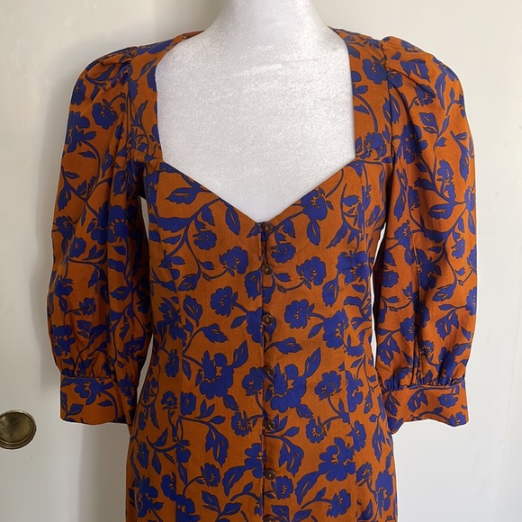 Zara Floral Print Poplin Dress - Picture 3 of 8